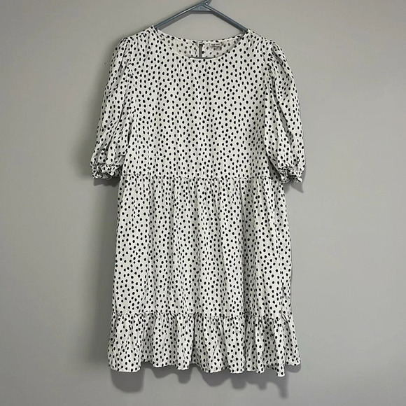 The Drop Women's White/Black Polka-Dot Tiered Dress by @fashion_jackson medium - Picture 2 of 4